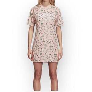 Adidas Originals Love Set T-Shirt Dress in Peach Floral Women’s Size S